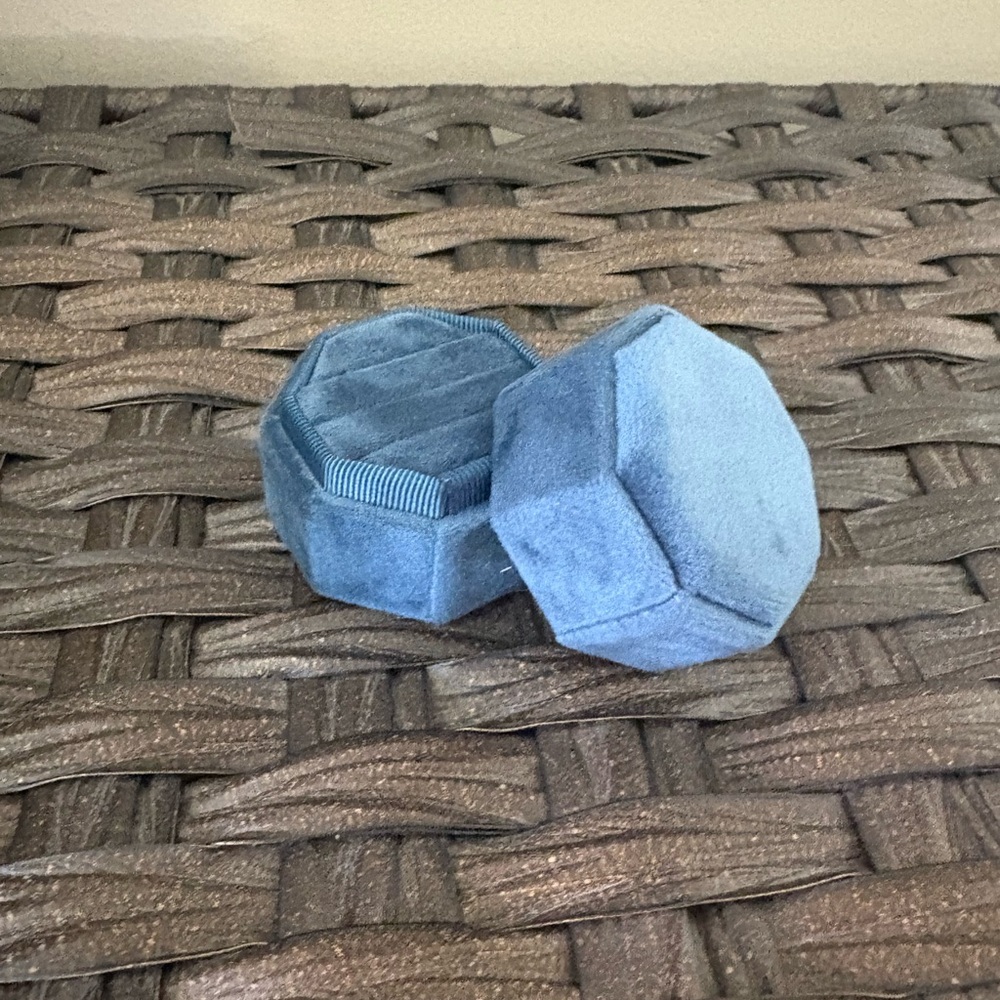 Dusty Blue Ring Box with 3 slots